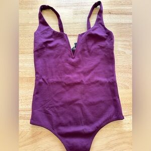 Lulus XOXO bodysuit burgundy new with tag xs